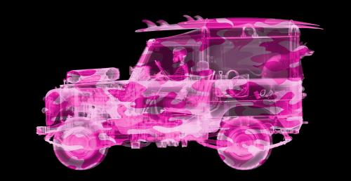 Camouflage Land Rover Surfer - Pink by Nick Veasey