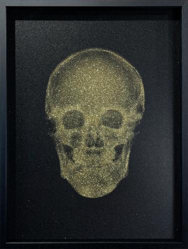 Crystal Skull: Gold on Black by Nick Veasey